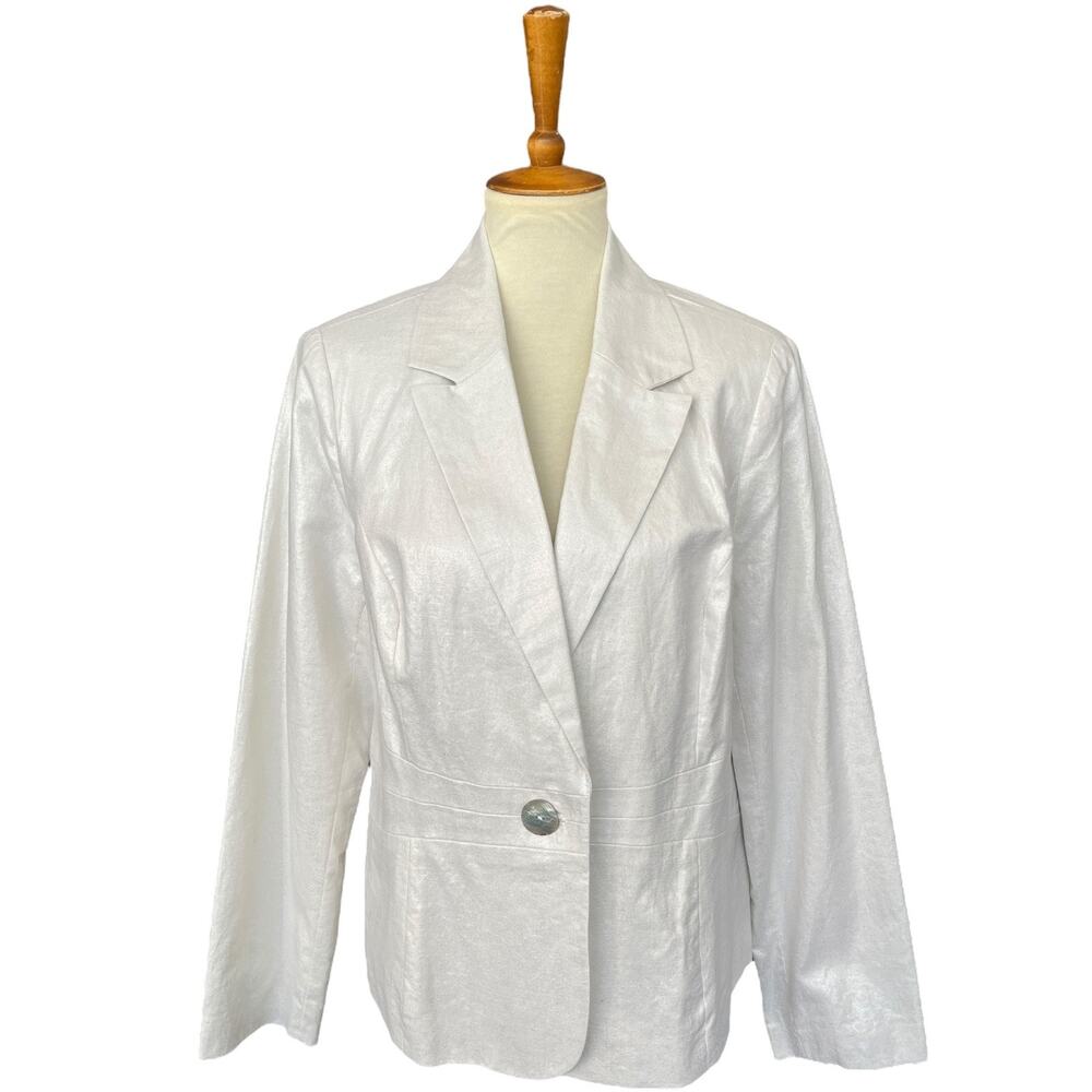 NWT Vintage Feminine Studio JPR Iridescent Pearl Blazer Size L